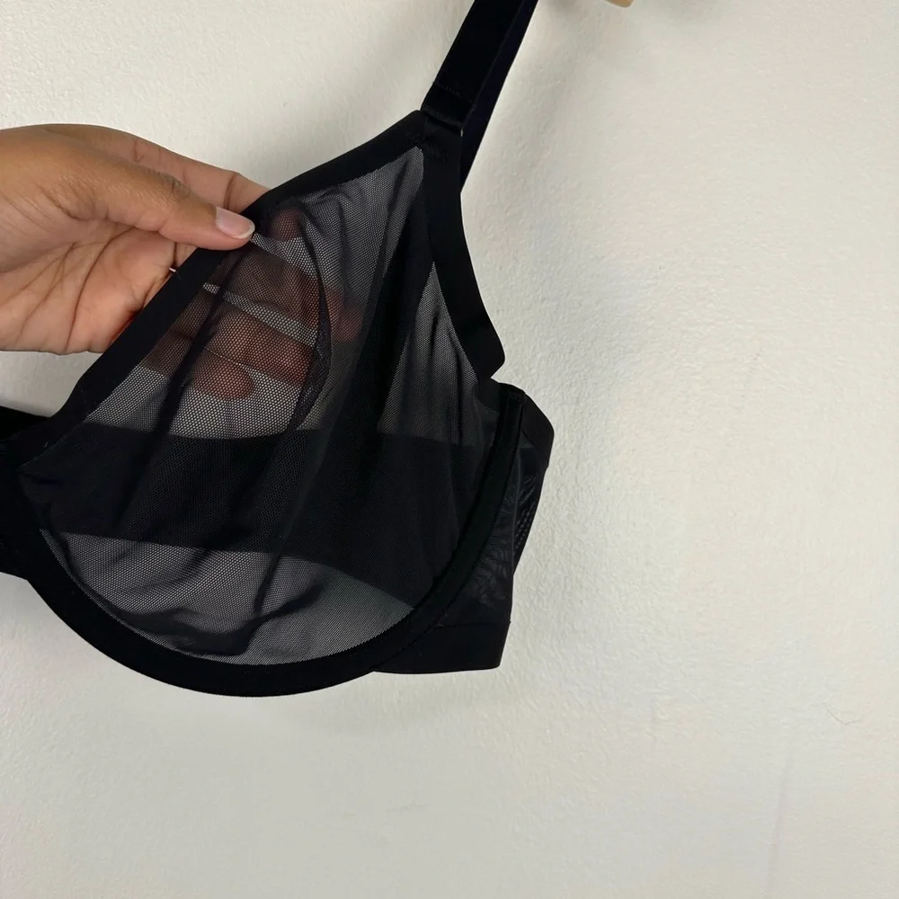 Cuup Black The Plunge Mesh Wire Bra Women’s Sz 36F - Picture 3 of 7
